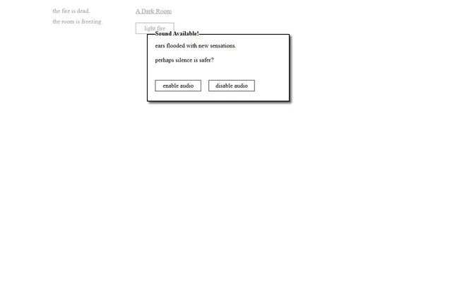A Dark Room running in a browser