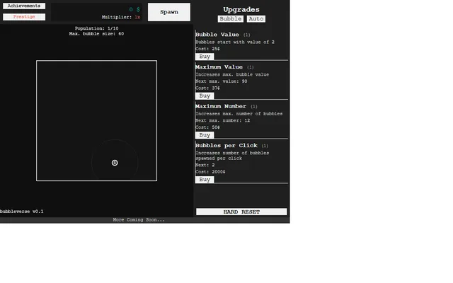 Bubbleverse running in a browser
