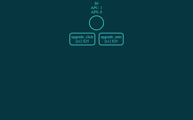 ClickerGame running in a browser