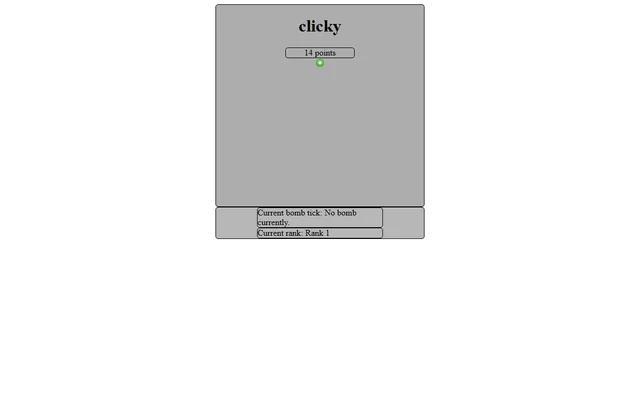 Clicky Game running in a browser