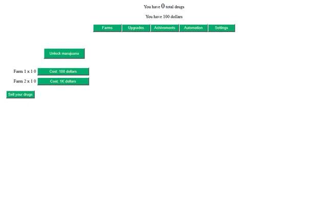 Drug Dealing Simulator running in a browser