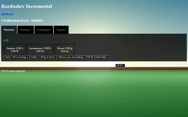 Kardashev Incremental running in a browser