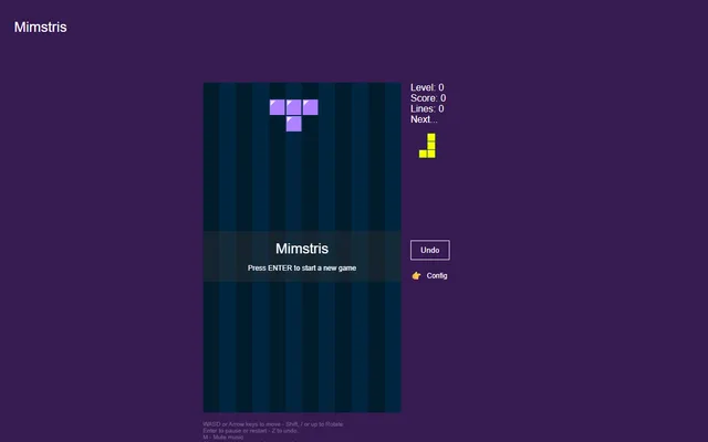 Mimstris running in a browser