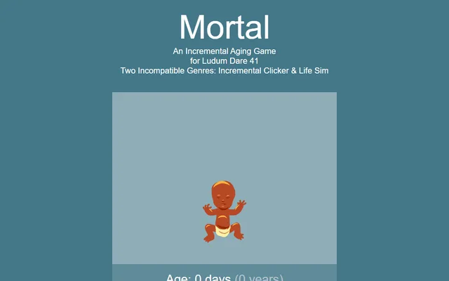 Mortal: An Incremental Aging Game for Ludum Dare running in a browser