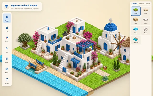 Mykonos Island running in a browser