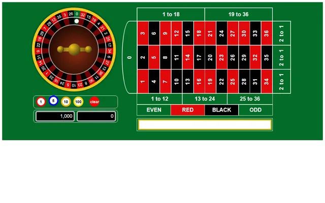 Roulette running in a browser