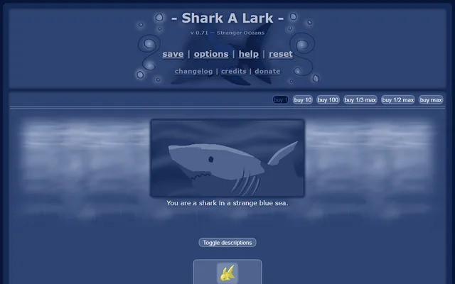 Shark Game running in a browser