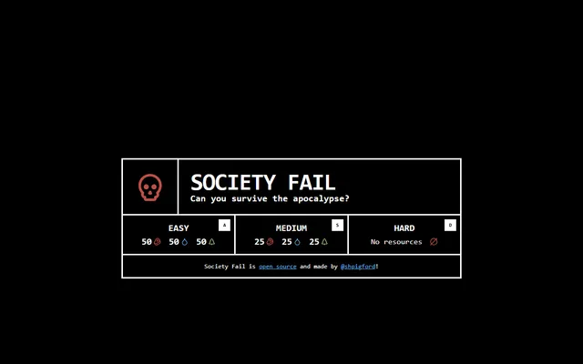 Society Fail running in a browser