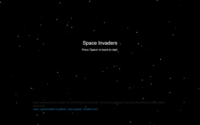 Space Invaders running in a browser