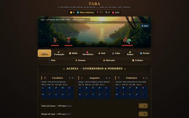 Taba running in a browser